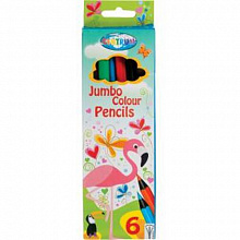 Карандаши пластиковые 6 цв CENTRUM Jumbo Giraffe трехгранные утолщенные 86142