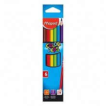 Карандаши   6 цв трехгранные ударопрочные MAPED Color Peps 832002