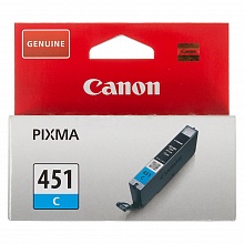 Картридж струйный Canon CLI-451C 6524B001 голубой 332стр. для Canon Pixma iP7240/MG6340/MG54