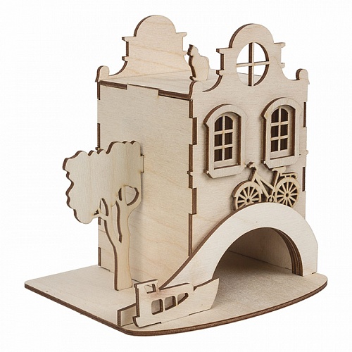 Заготовка из фанеры Mr.Carving Чайный домик Амстердам 15х16см ВД-565 Заготовка из фанеры Mr.Carving Чайный домик Амстердам 15х16см ВД-565