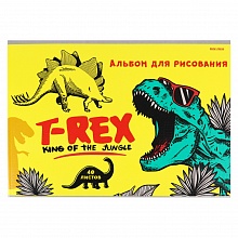 Альбом для рисования А4 40л скоба Тираннозавр на охоте Проф-Пресс, 40-8942