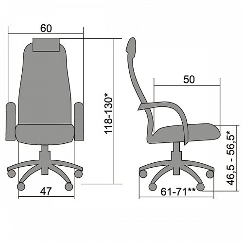 Кресло офисное МЕТТА Metta черное тканевое покрытие, спинка сетка, пластик S-BP-8
