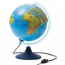 Глобус 25см Физико-политический интерактивный рельефный с подсветкой Globen, INT12500286