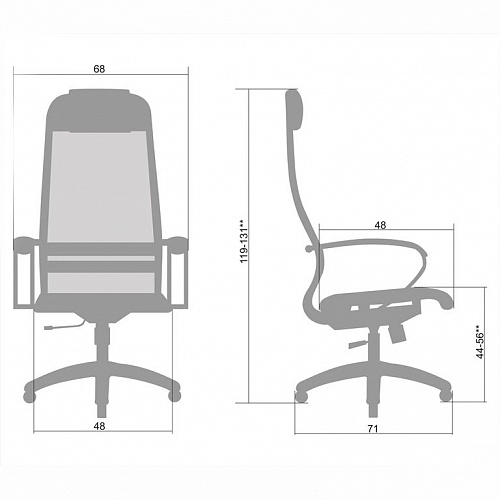 Кресло офисное МЕТТА Комплект 27 черное тканевое покрытие, пластик SU-1-BP