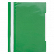 Скоросшиватель пластиковый А4 зеленый, с карманом Бюрократ PS-K20GRN