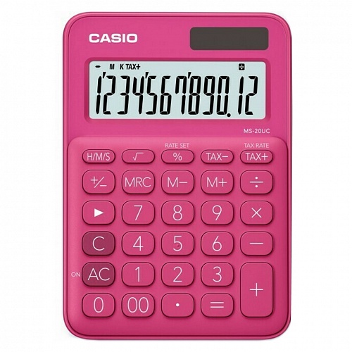 Калькулятор настольный 12 разрядов CASIO красный MS-20UC-RD-S-EC