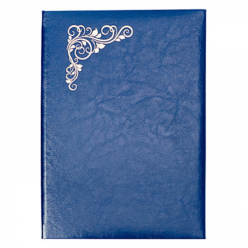 Папка адресная Виньетка А4 кожзам синяя с вкладышем Канцбург 6А005