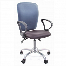 Кресло офисное Chairman 9801 серое тканевое покрытие, спинка голубая 15-41/15-13