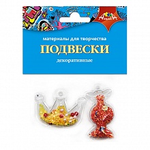 Подвески декоративные Корона и конфетка 2шт объемные КТС-ПРО, С3535-08