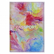 Обложка для паспорта их натуральной кожи с рисунком Прилив Имидж 1,2-088-0