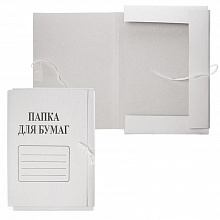 Папка для бумаг А4 с завязками белая мелованная 380г/м2 Бланкиздат 12048
