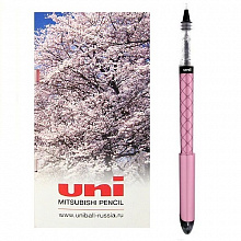 Ручка роллер 0,8мм синие чернила+открытка подарочная UNI Vision Elite UB-200D