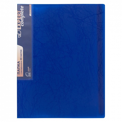Папка с  40 вкладышами синяя эффект волокна Expert Complete Premier, EC211730002
