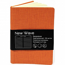 Ежедневник недатированный А6+ 136л оранжевый New Wave кожзам Листофф, ЕИНВ17613602