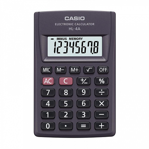 Калькулятор карманный  8 разрядов CASIO HL-4A-S черный
