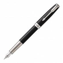 Ручка перьевая 0,8мм синие чернила PARKER Sonnet Core Laquer Black GT F 1948312/F530