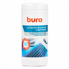 Салфетки влажные антибактериальные для обработки различных поверхностей 100шт туба BURO BU-AN32