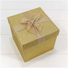Коробка подарочная куб  15,5х15,5х14,5см Блеск золотой OMG 7308019/10040