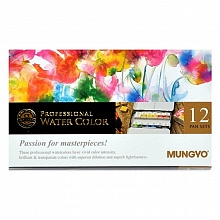 Краски акварельные 12 цветов в кюветах в металлическом пенале MUNGYO MGMWPH12