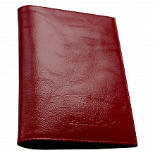 Обложка для паспорта из натуральной кожи красная Вектор Cori, ОП-102-2130