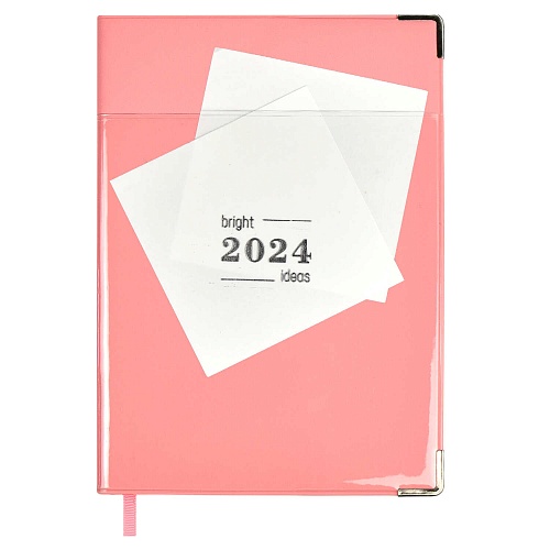 Ежедневник датированный 2024г А6+ 128л розовый ПВХ Феникс Escalada, 63824