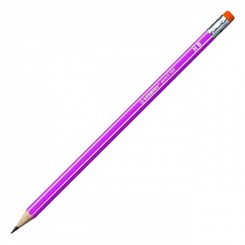 Карандаш чернографитный HB с ластиком шестигранный STABILO Pencil 2160/72-1