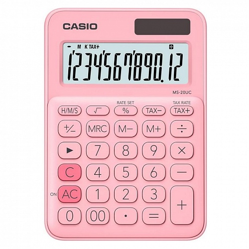 Калькулятор настольный 12 разрядов CASIO розовый MS-20UC-PK-S-EC