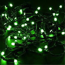 Гирлянда электрическая Нить 100 ламп 10м зеленая, нить темная, 8 режимов 3556793