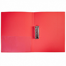 Папка с боковым прижимом А4 17мм внутренним карманом красная Hatber Standart, AC4_00115