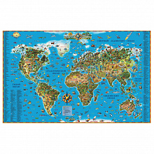 Карта Мира. Для детей 123х87см ламинированная 629