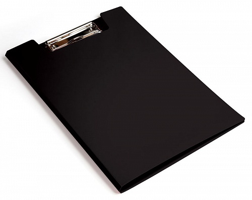 Доска с зажимом -папка А4 пластик черный Бюрократ, PD602blck