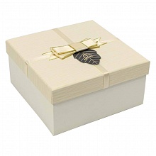 Коробка подарочная квадратная  15х15х6,5см бежевая For You OMG, 7201530/6