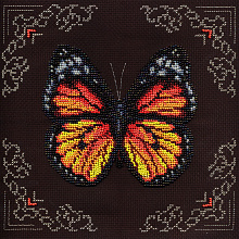 Набор для творчества Вышивание бисером 19,5х19,5см Рыжая бабочка KLART 8-113