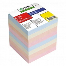 Блок для записи  8х8х8см цветной пастельный СТАММ, БЗ18