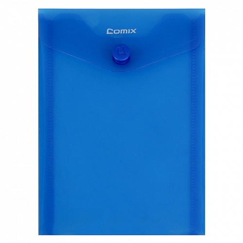 Папка-конверт с кнопкой А7 COMIX BLAZE голубой, A1857 BU