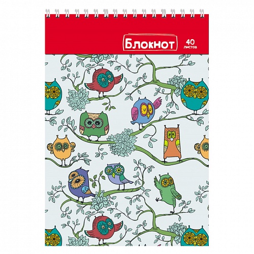 Блокнот А6  40л спираль клетка Животные узоры Проф-Пресс, Б40-6972