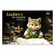 Альбом для рисования А4 40л скоба Ученый кот КТС-ПРО, С0220-61