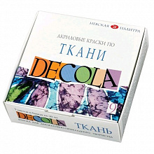 Краски акриловые по ткани  9 цветов 20мл Decola 4141111
