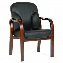 Кресло для посетителей Chairman 658 кожа черная CH-658