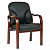 Кресло для посетителей Chairman 658 кожа черная CH-658
