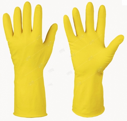 Перчатки латексные размер L желтые EuroHouse, 3696