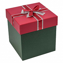 Коробка подарочная куб  13,5х13,5х13см Зеленая и Красная OMG 720300-301