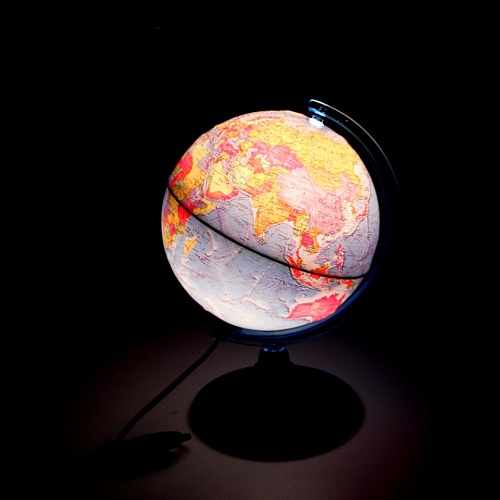 Глобус 21см Политический рельефный с подсветкой Globen, Ке022100202