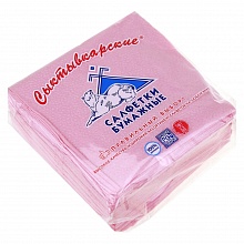 Салфетки бумажные розовые пастельные 50шт 24х24см однослойные Сыктывкарские 1Н15Т