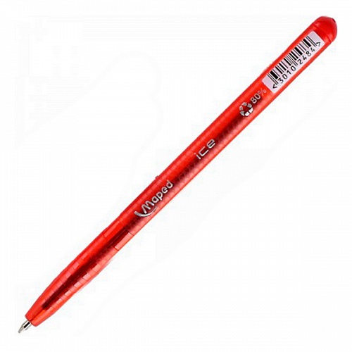 Ручка шариковая 0,6мм красный стержень масляная основа MAPED Green Ice Fine 224236