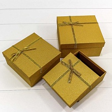Коробка подарочная квадратная  17х17х8см Блеск золотой OMG, 7201430/3