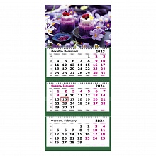 Календарь  2024 год квартальный Цветы Полином, 1385363