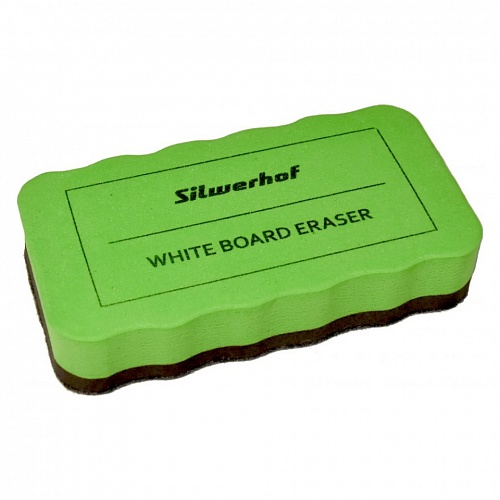 Губка для маркерной доски с магнитом 10.7x5.7x2см зеленая Silwerhof, 659004-02