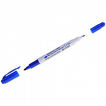 Маркер перманентный CROWN Multy Marker Twin двусторонний синий 2мм/1мм круглый P-800W