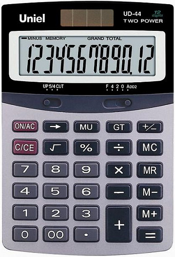 Калькулятор настольный 12 разрядов UNIEL UD-44, компактный